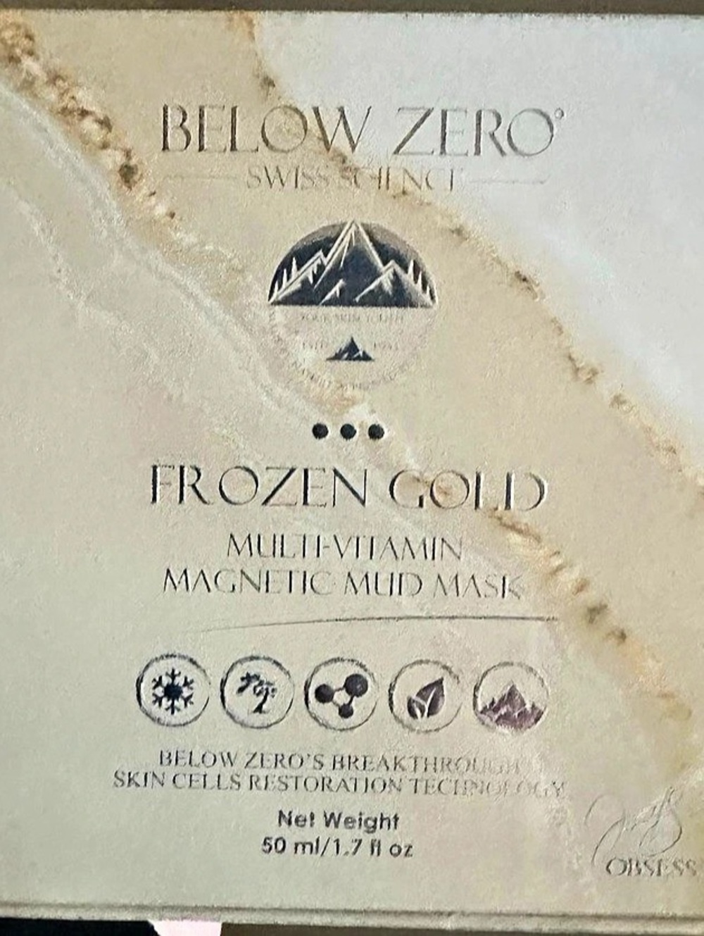Below Zero Frozen Gold Multi-Vitamin Magnetic Mud Mask Facial Mask 50 ml NWT